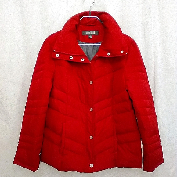 Kenneth Cole Reaction Women's Down Filled Red Puffer Coat Size - Large - Picture 1 of 10